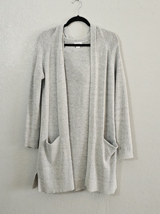 Old Navy Sweaters - Old Navy Open Front Cardigan W/Hood Light Gray Womens Small Oversized